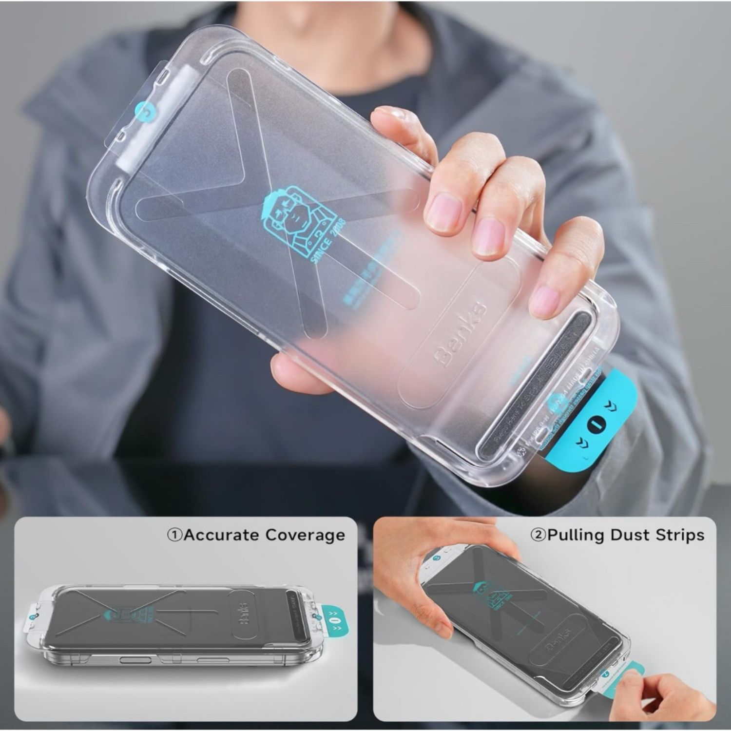 BENKS ULTRASHIELD VERRE TREMPÉ FUMÉ IPHONE 16 PRO MAX /IPHONE 16 PRO