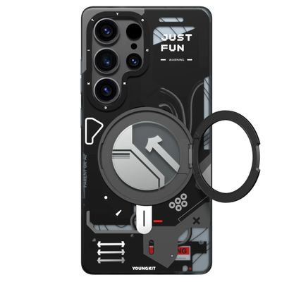 Étui magnétique antichoc YoungKit pour S25 Ultra avec anneau 360 
