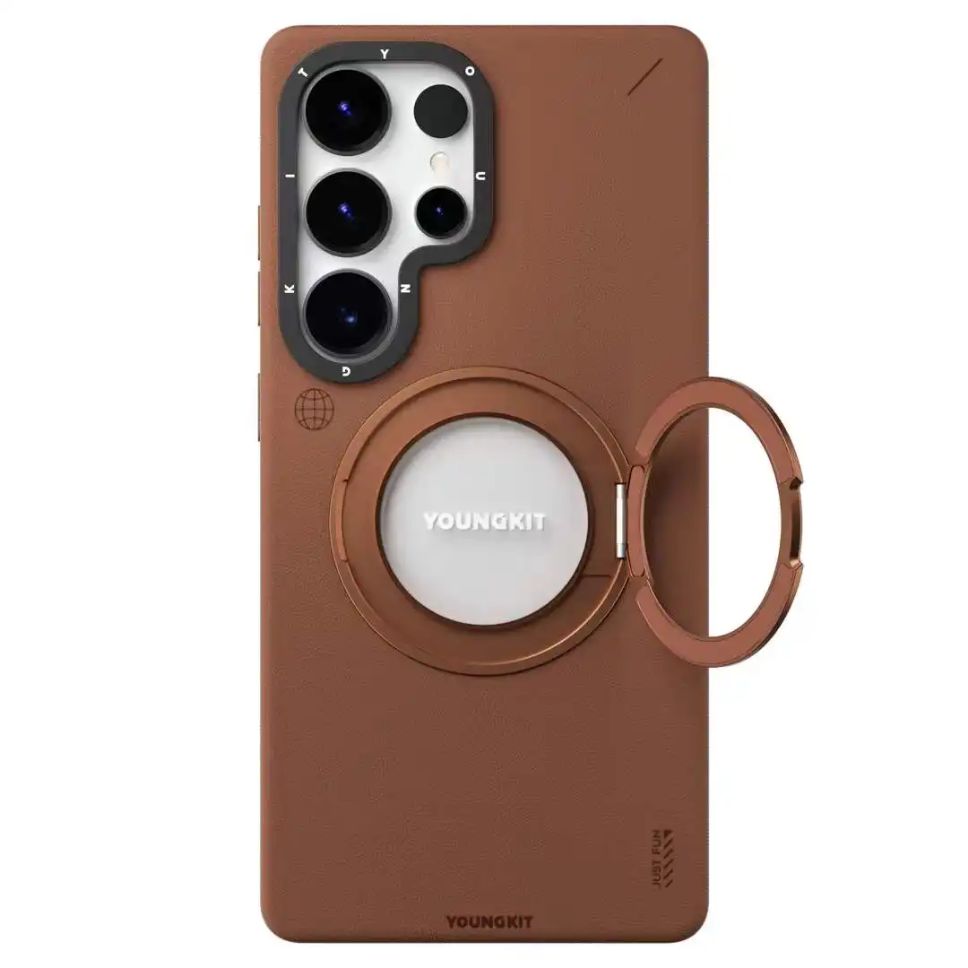 Youngkit Étui en cuir PU pour Samsung S25 ultra