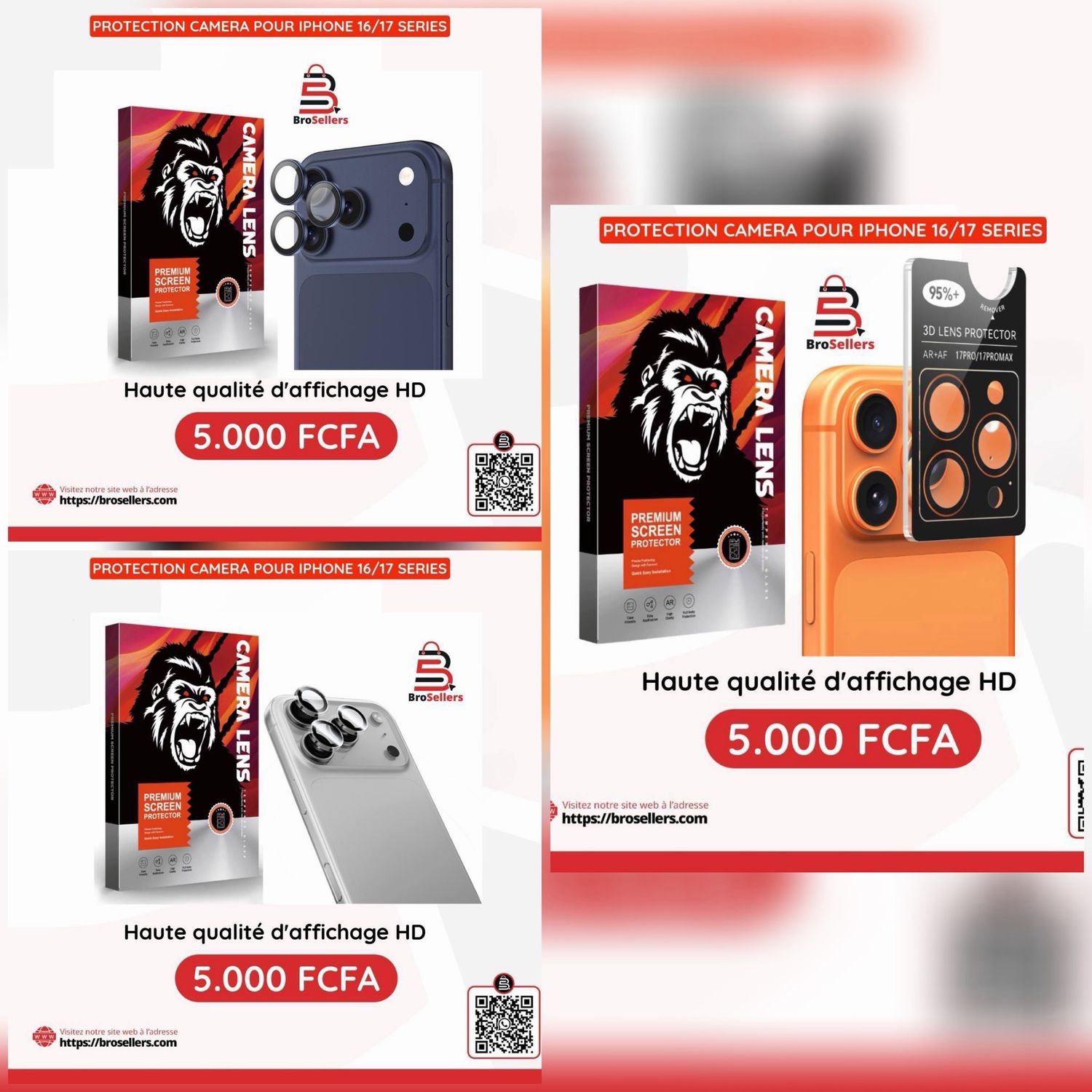 PROTECTION CAMERA IPHONE 17 PRO MAX / IPHONE 17 PRO