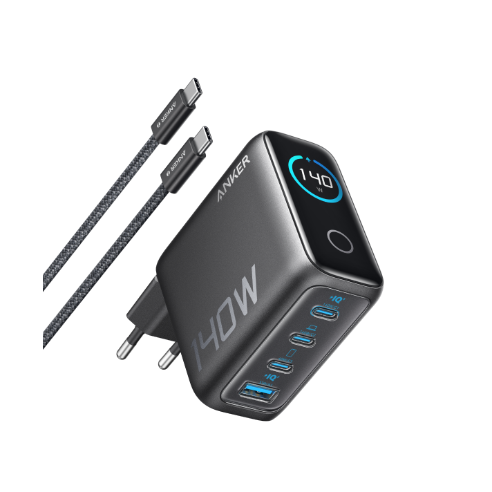 Chargeur Anker Zolo (140 W, 4 ports, PD 3.1) avec câble USB-C ( VERSION EUROPE)