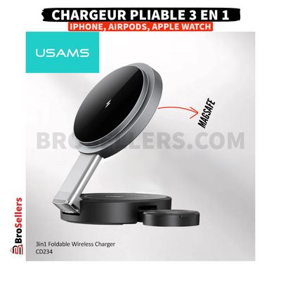 USAMS 3 EN 1 CHARGEUR MAGSAFE