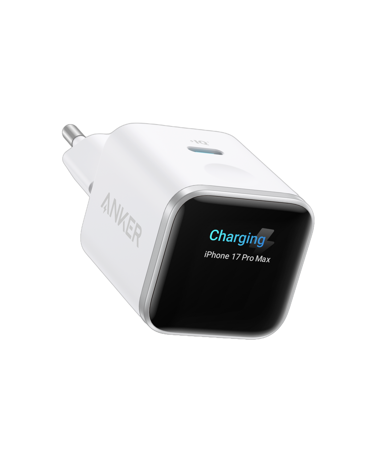 Anker Nano Charger (45W, Smart Display, 180° Foldable)-Blanc