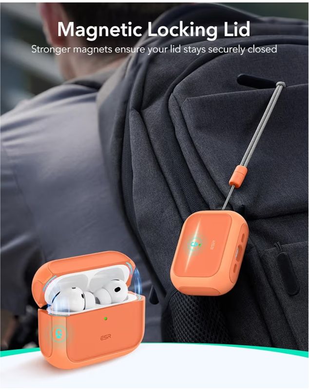 Coque ESR pour AirPods Pro (3e génération, 2025) – Compatible MagSafe-Orange 