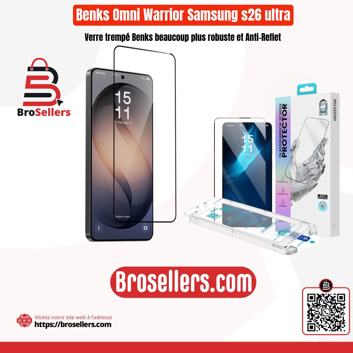 Benks OMNIWARRIOR verre trempé pour Samsung s26 ultra 