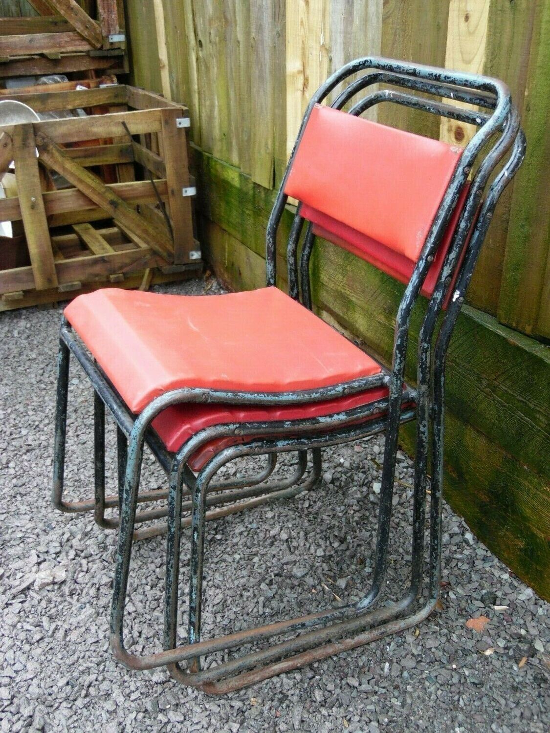 Reclaimed AIR MINISTRY Tubular Steel Stacking Chairs !!!! SOLD ON EBAY !!!!
