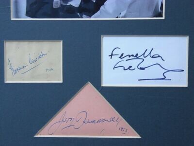 Norman Wisdom, Jerry Desmonde &amp; Fenella Fielding Autograph Presentation