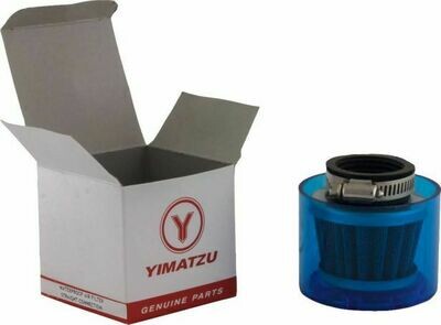 Air Filter - 35mm, Conical, Waterproof, Straight, Yimatzu Brand, Blue (60A1350BU)