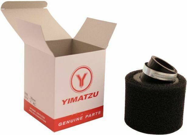Air Filter - 35mm, Sponge, Angled, Yimatzu Brand, Black (60A2350BK)