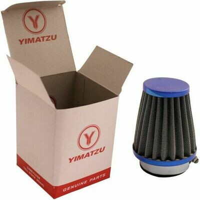 Air Filter - 44mm to 46mm, Conical, Tall Stack (80mm), 2 Stroke, Yimatzu Brand, Blue