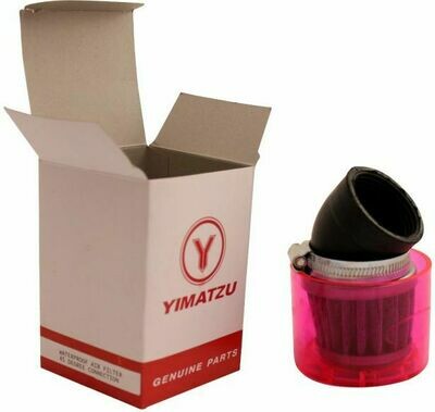 Air Filter - 41mm to 43mm, Conical, Waterproof, Angled, Yimatzu Brand, Red (60A1372RD)