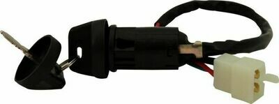 Ignition Key Switch - 4 pin Male, Plastic