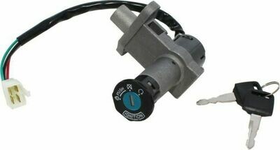 Ignition Key Switch - 4 Wire, 4 pin Male, Metal, Steering Lock, Scooter, GY6 10A4254
