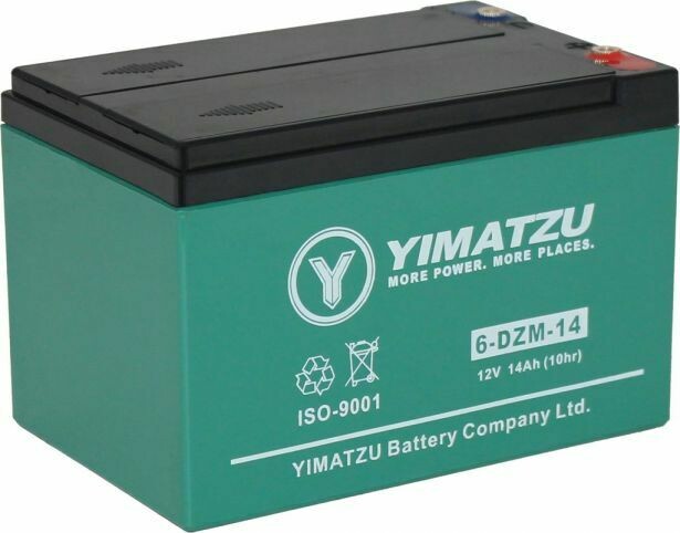 Yimatzu Battery - 12V 14Ah AGM, (EV12140 / 6-DZM-14 / 6-FM-14, 10A3055)