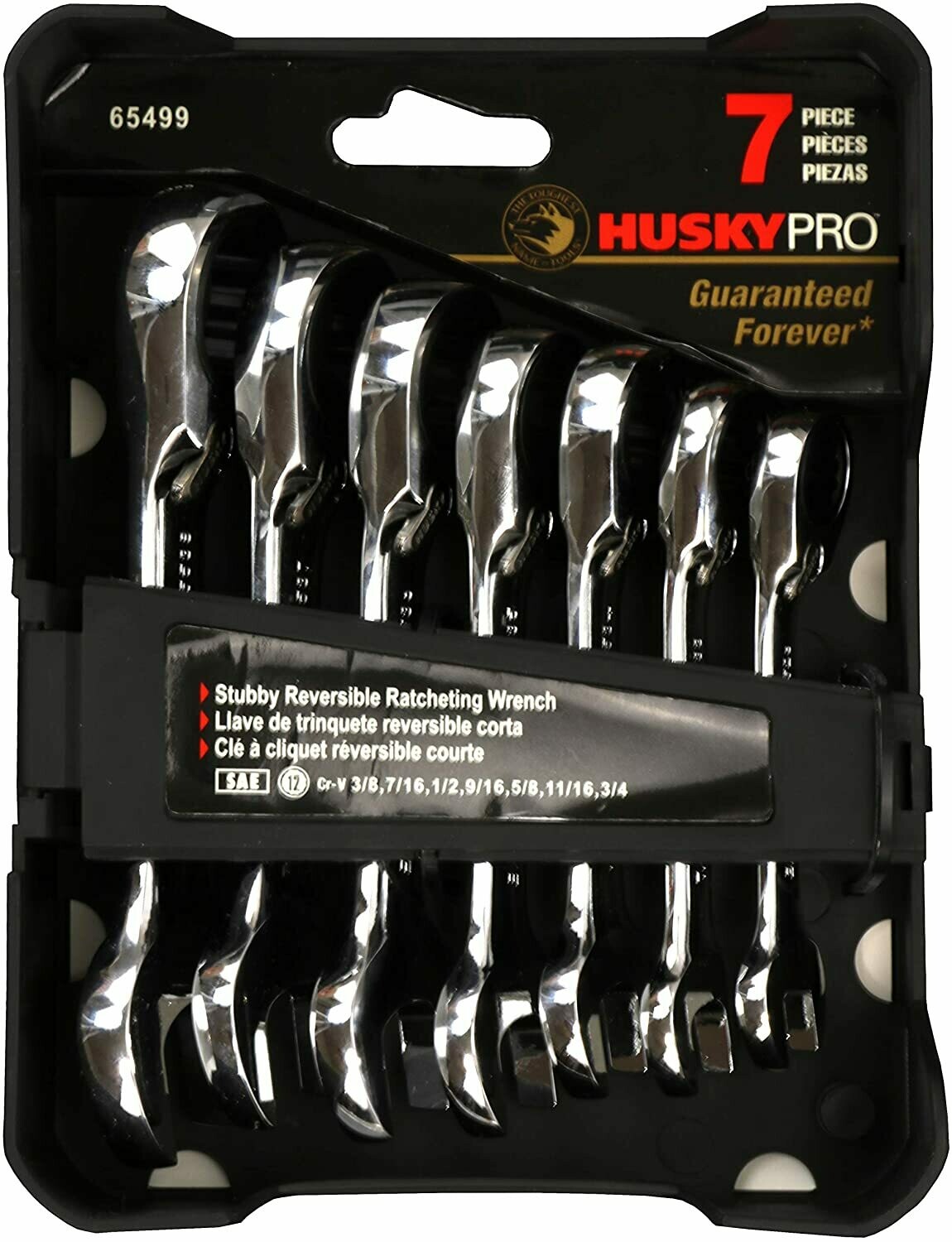 HuskyPro 7 Piece Reversible Ratcheting Wrench Set