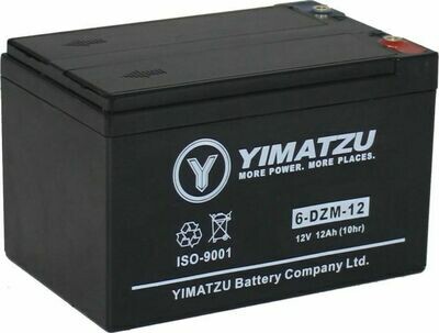 Yimatzu Battery - 12V 12Ah AGM Battery  (EV12120 / 6-DZM-12 / 6-FM-12, 10A3050)