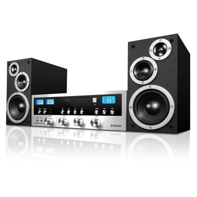 Innovative Technology - Classic CD 50W Stereo System with Bluetooth - Silver