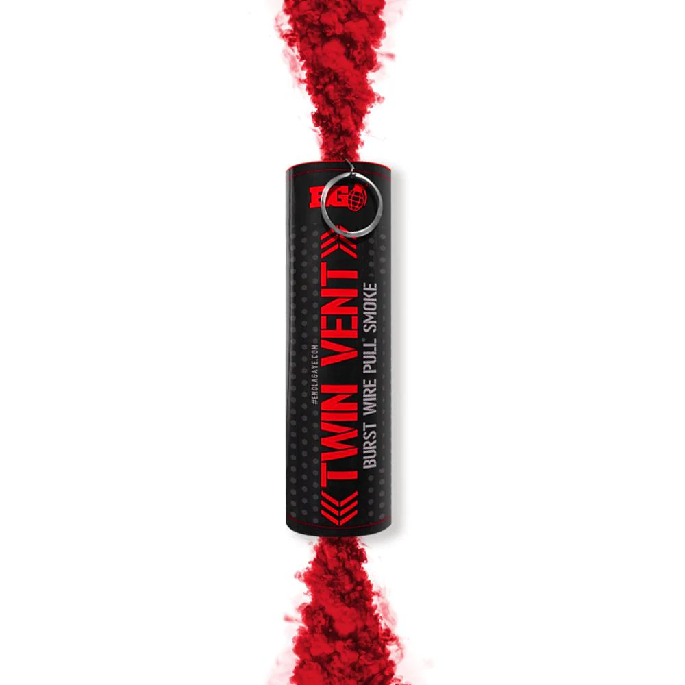 Enola Gaye Wire Pull Twin Vent Smoke Grenade - Red