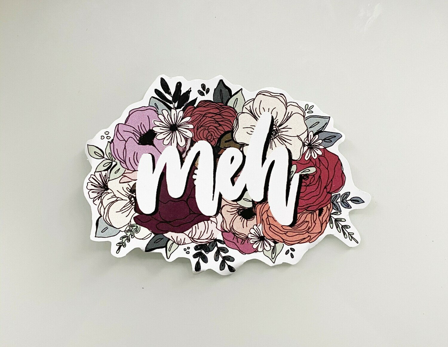 Floral Meh sticker