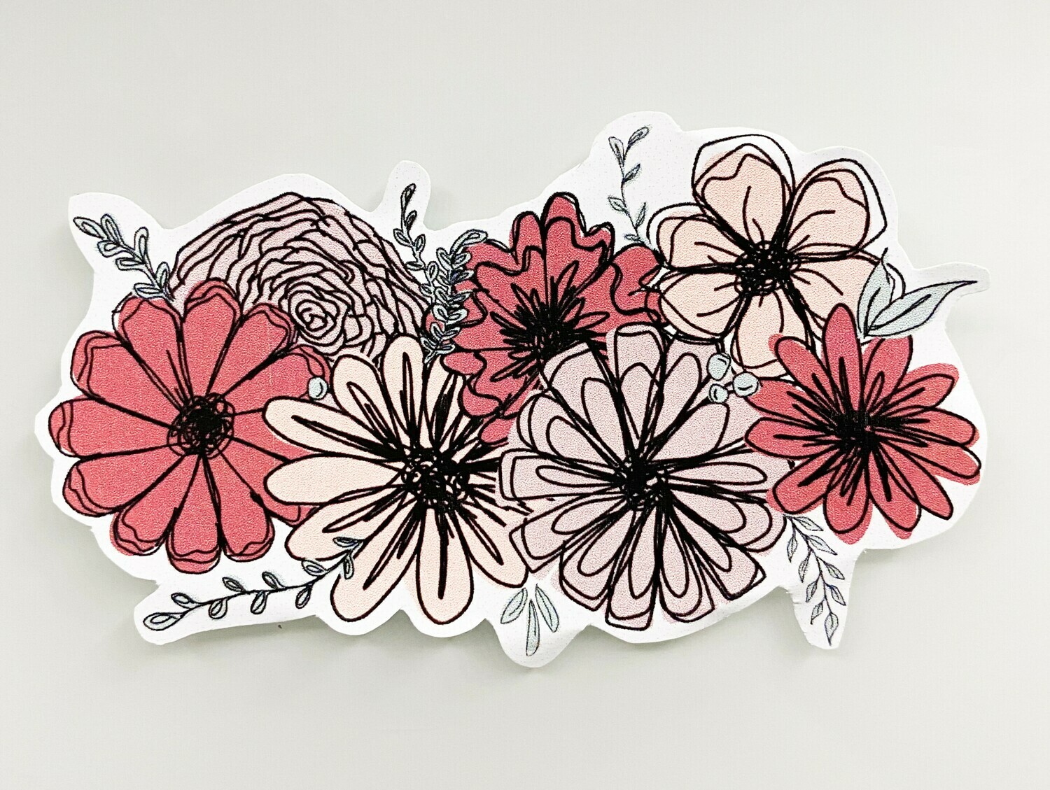pink floral sticker