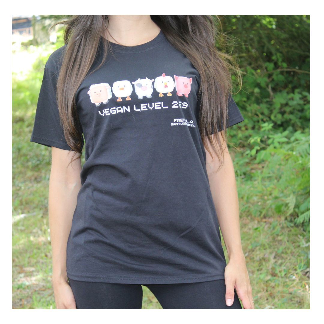 Camiseta Manga Corta Vegan level 269 Talla XS Mujer                                                Color Negro