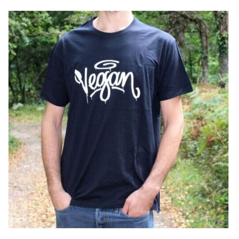 Camiseta Manga corta Vegan Talla S Unisex Color negro