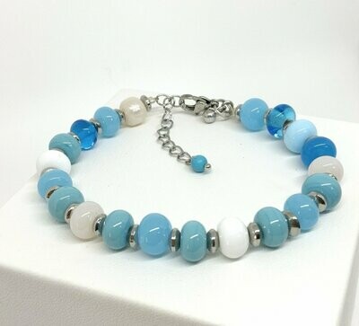 Bracelet perles bleu turquoise