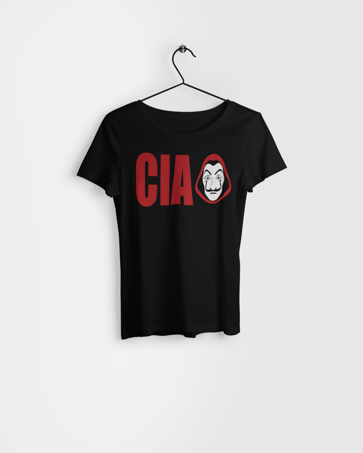 Ciao w/Mask Women T-Shirt, Size: S, Color: Black