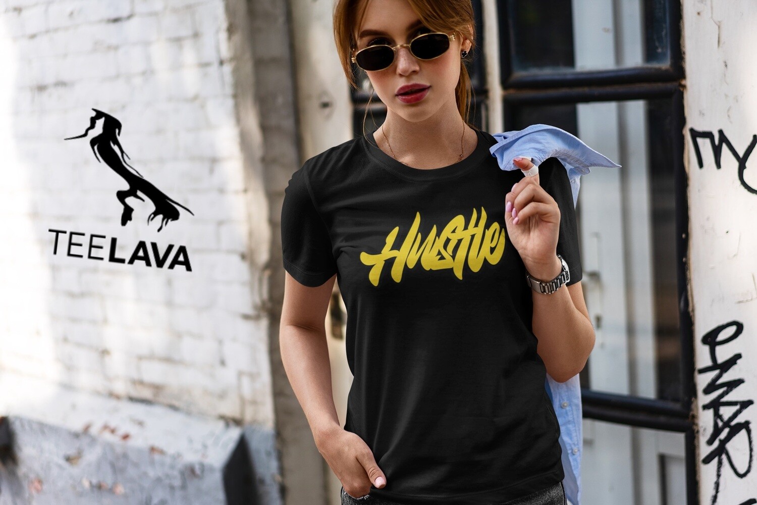 Hustle Women T-Shirt, Color: Black