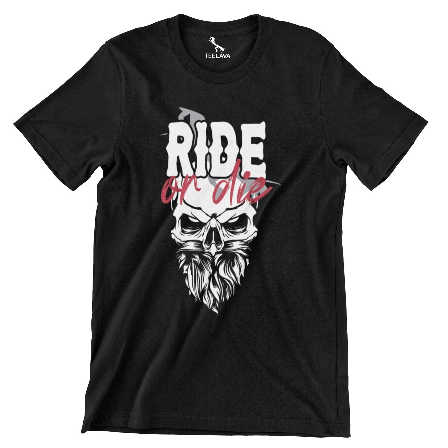 Motor Bikers Ride T-Shirt, Color: Black, Design: Front Only