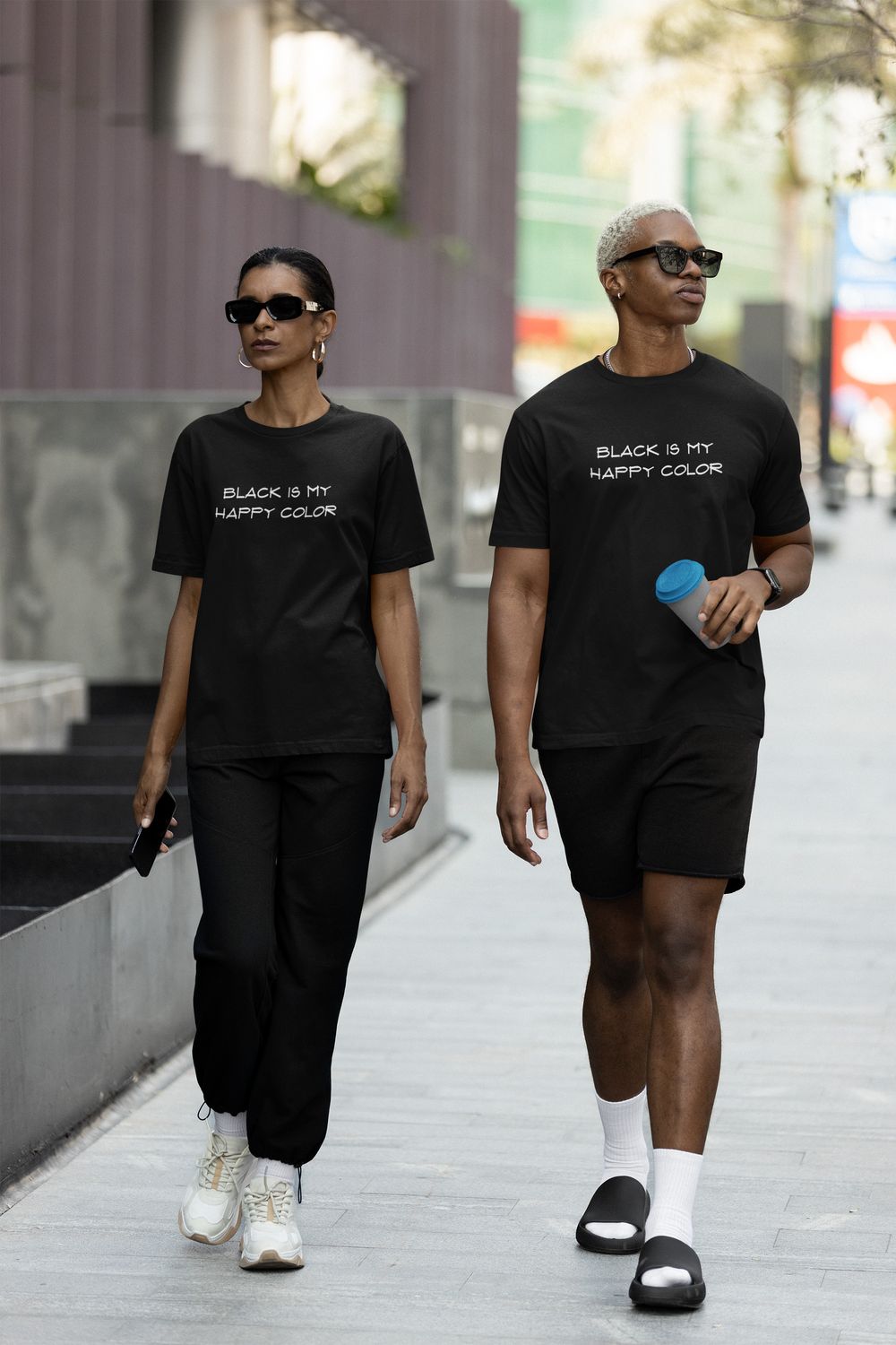 Black is my Happy Color Quote T-Shirt