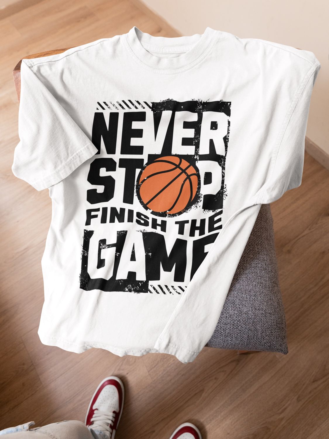 Never Stop Finish the Game Oversized T-Shirt