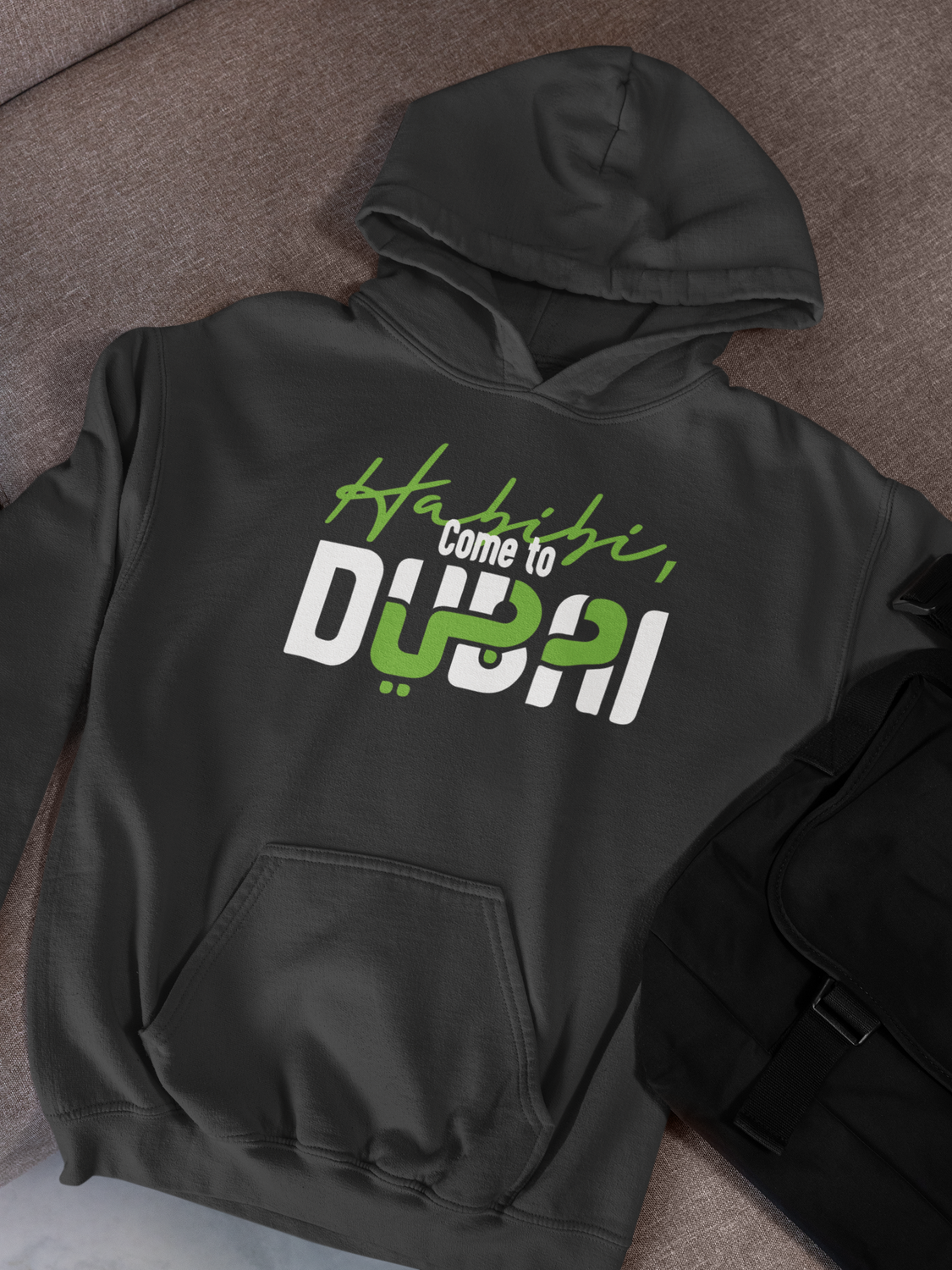 Habibi Come to Dubai Hoodie, Color: Black