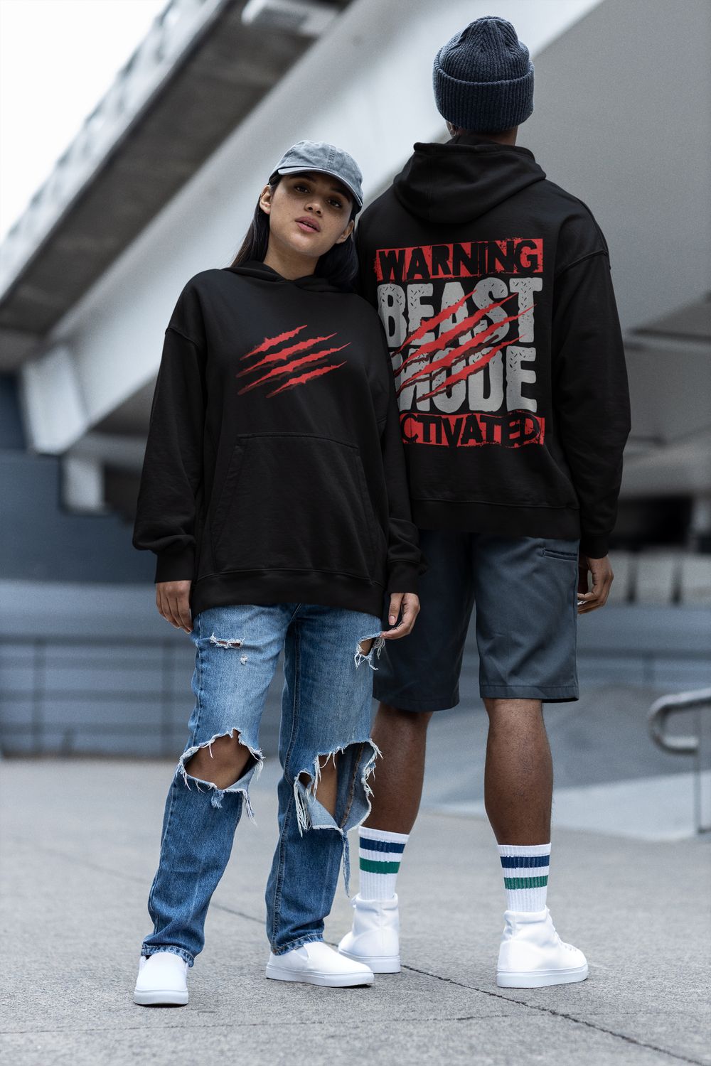 Warning Beast Mode Activated Hoodie, Color: Black