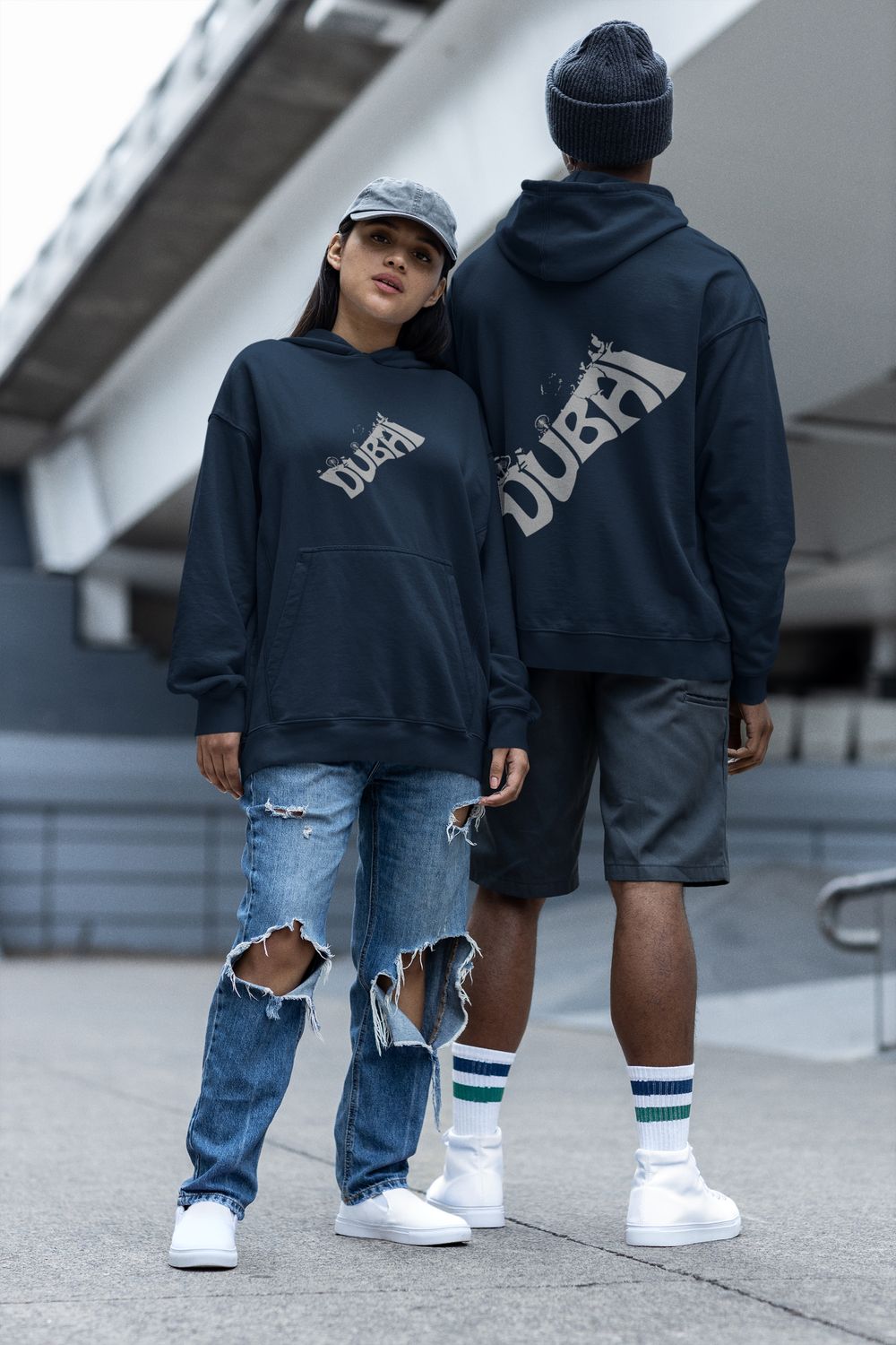 The Dubai Map (Front and Back) Hoodie