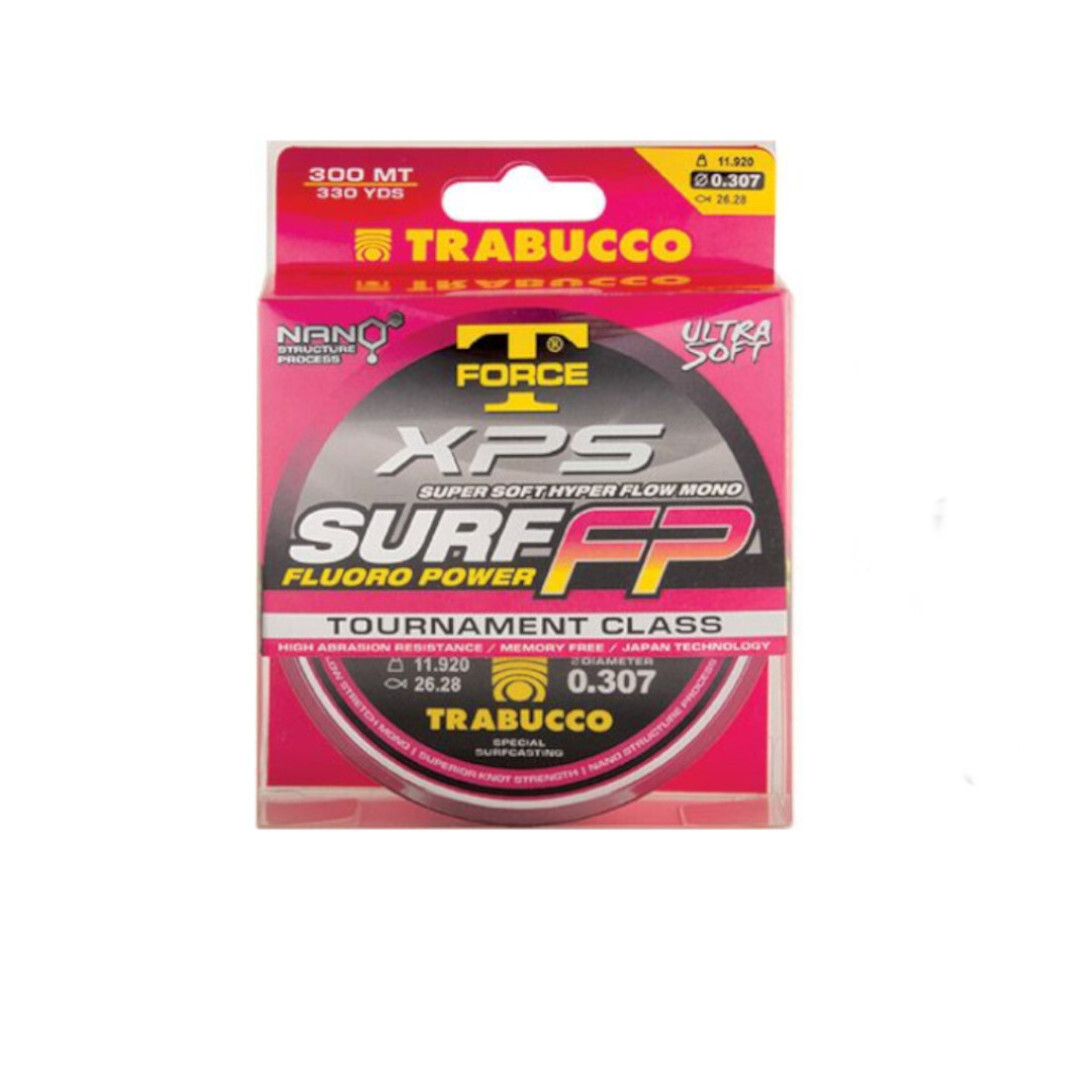 Trabucco T-Force Xps Surf Fp Fluoro Power 300 mt, Misura: 0,203 mm - 5,42 KG