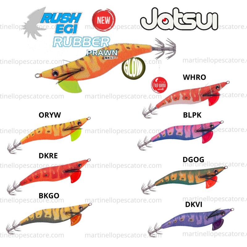 Jatsui Rush Egi Rubber Prawn Rivestimento silicone Chiodato 3.0 Jatsui Rush Egi Rubber Prawn Rivestimento silicone Chiodato 3.0