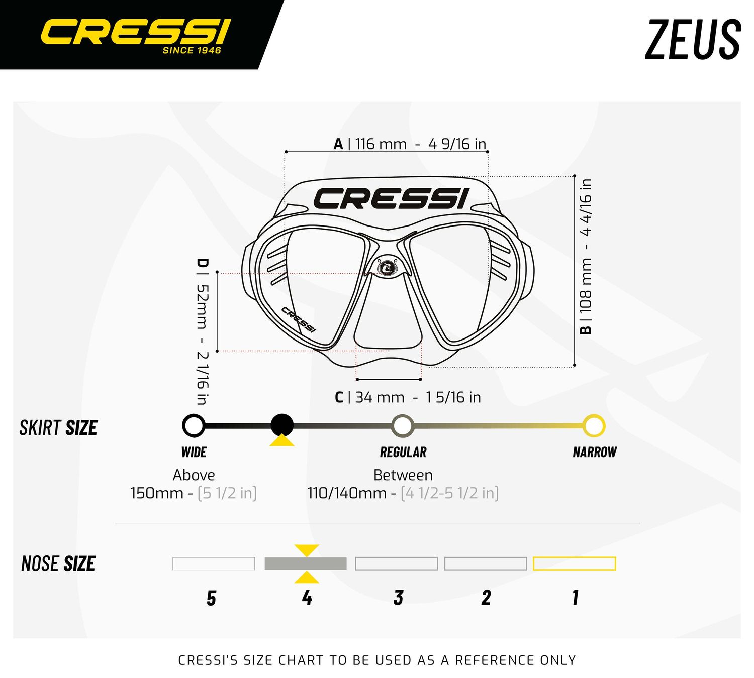 Maschera Cressi Zeus - Lenti Iridium