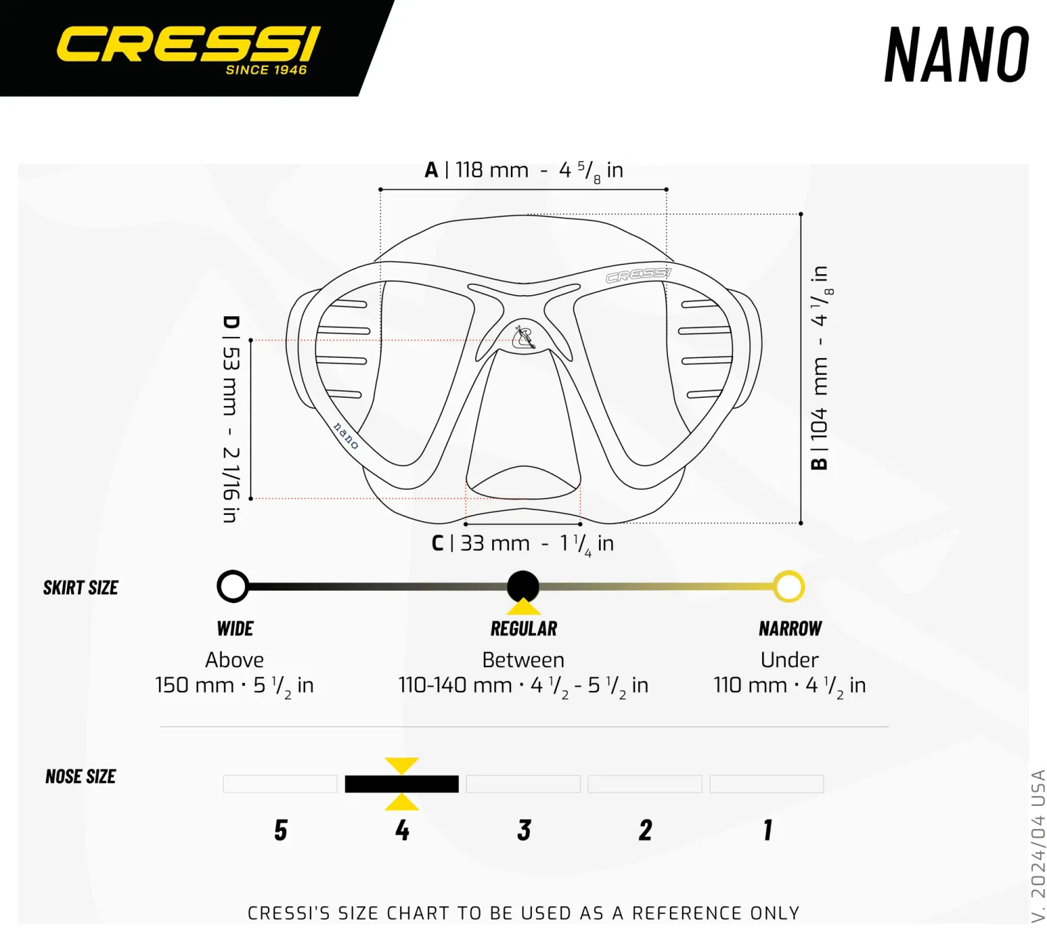 Maschera Cressi Nano - Lenti Spectra