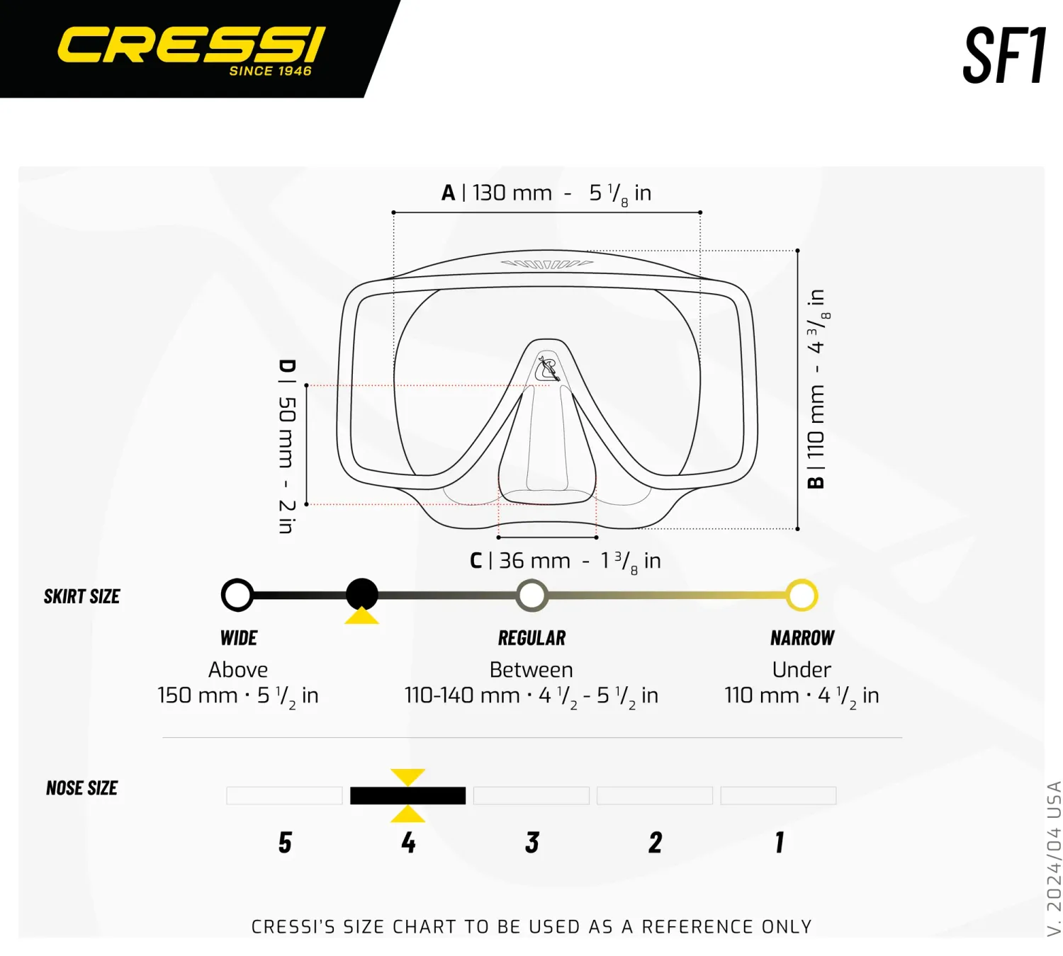 Maschera Cressi SF1 - Lenti UV380