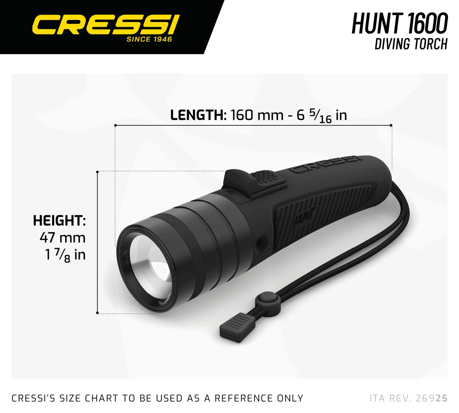 Torcia da immersione Cressi Hunt 1600