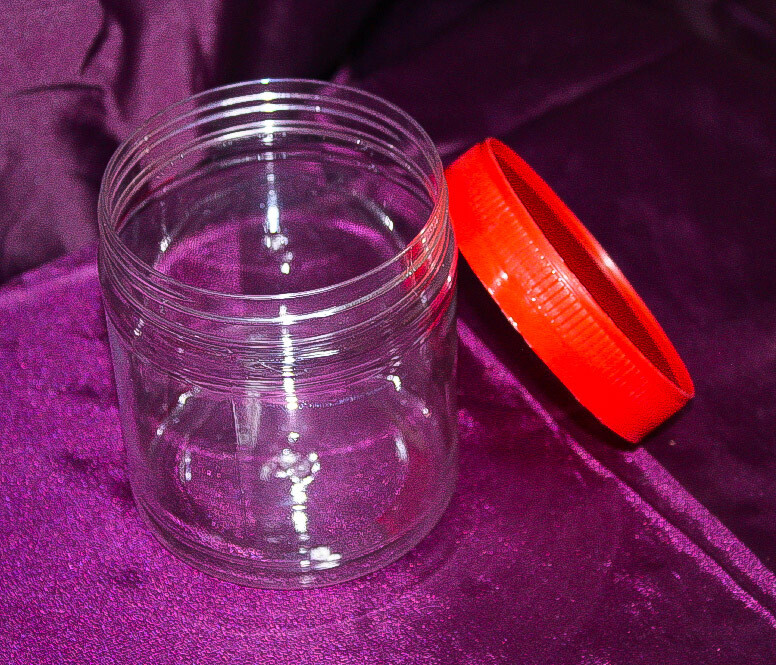 PET Wide Mouth Plastic Jar with Red Cap
