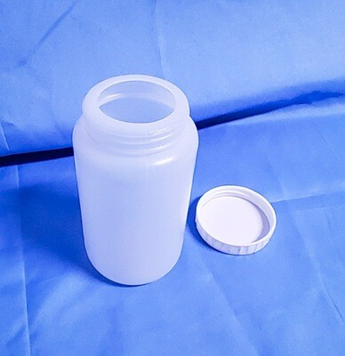 Natural Round Jar or Packer Bottle 500 grams with Ribbed White Cap