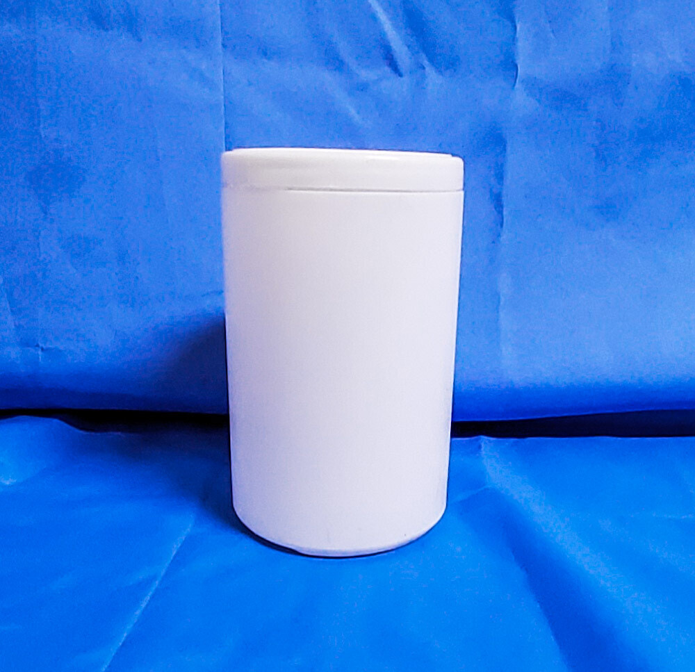 Wide Mouth 1000 grams White Straight Jar or Packer Bottle with White Cap