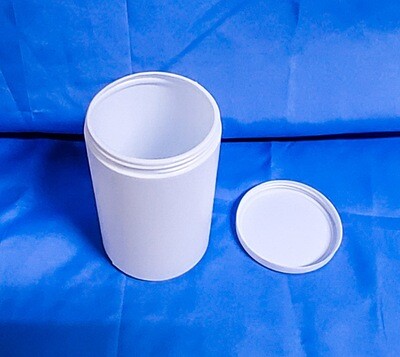 Wide Mouth 1000 grams White Straight Jar or Packer Bottle with White Cap