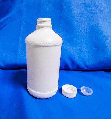 White 500 mL Brake Fluid Type Industrial Bottle with Cap and Plug