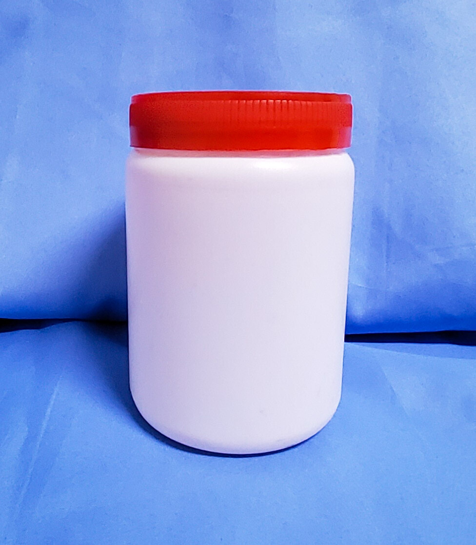 Wide Mouth White 1000 grams Packer Bottle with Red Cap