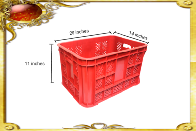 Heavy Duty Multi-purpose Stackable Red Plastic Crate