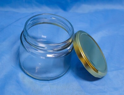 Multi-purpose Glass Bottle 10 oz / 295 mL with 82 mm Gold Cap (H=3 in x W=3.3 in)