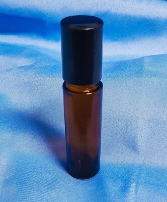 Amber Glass Bottle 10mL for Essential Oil and Aromatherapy with Roll On Applicator and Black Cap